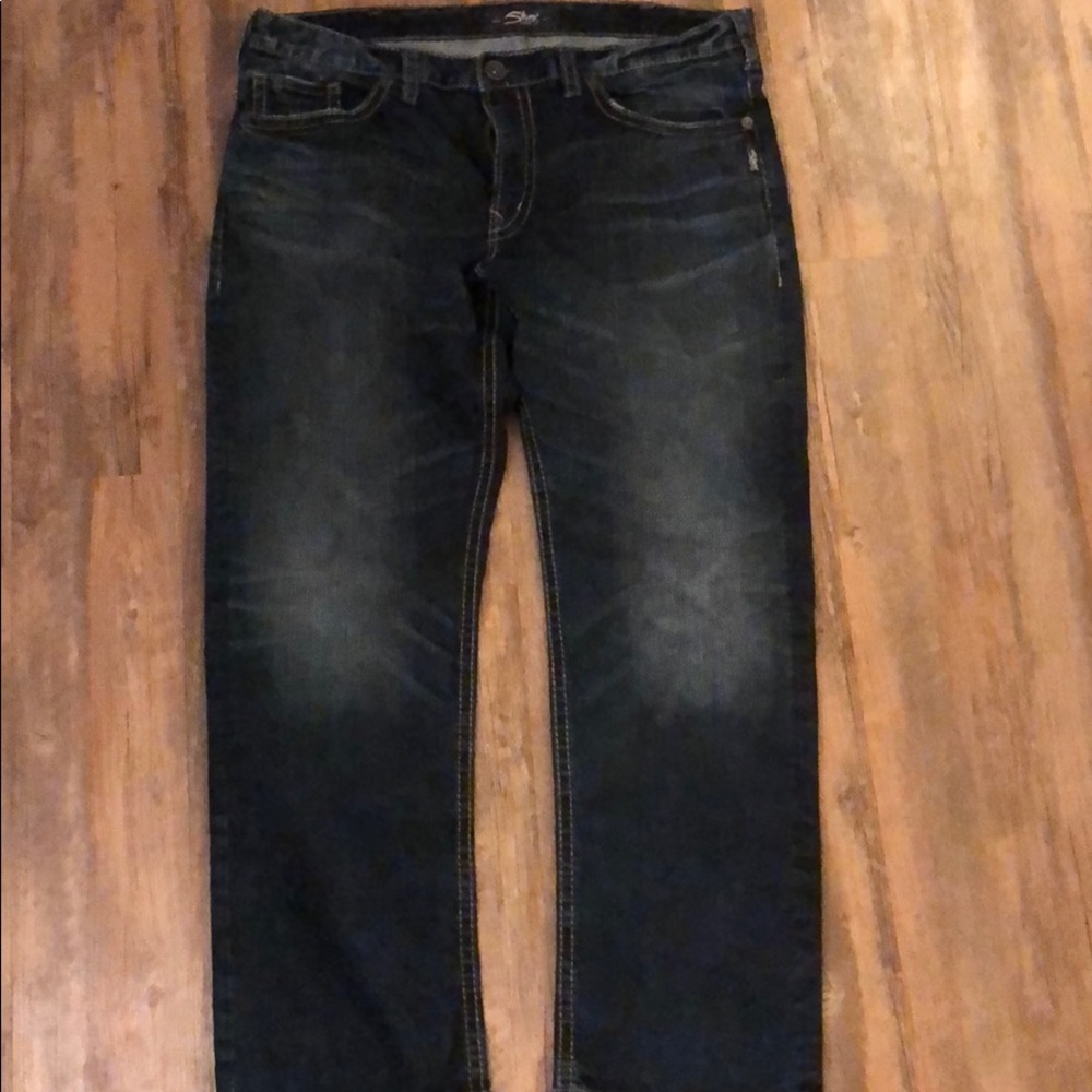 Silver Jeans Eddie 38x32 Dark Wash relaxed fit